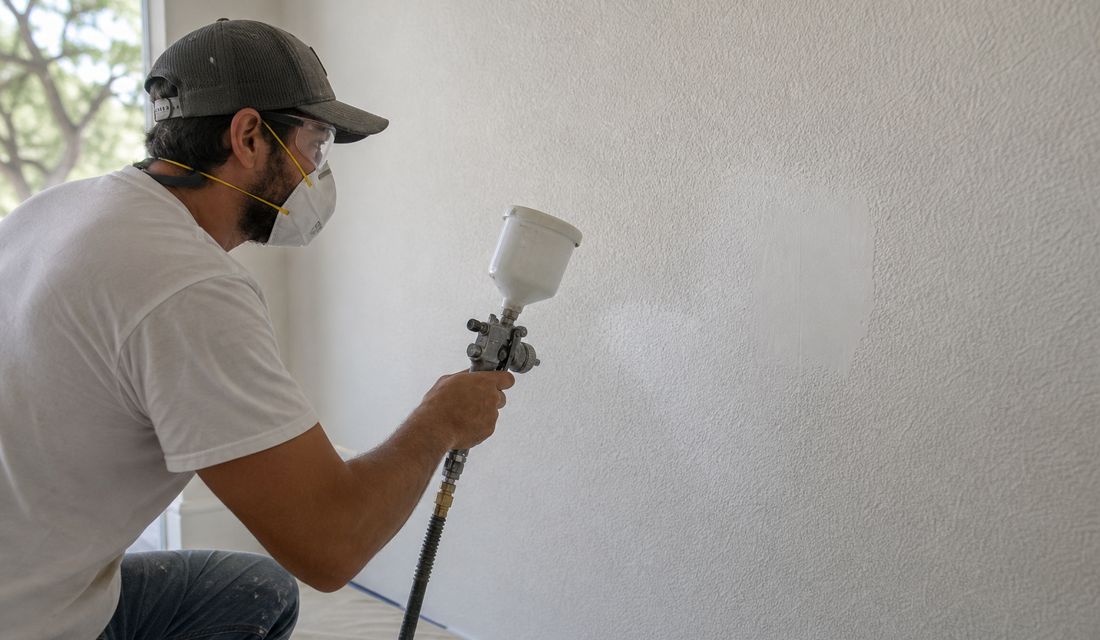 Drywall texture matched on a wall
