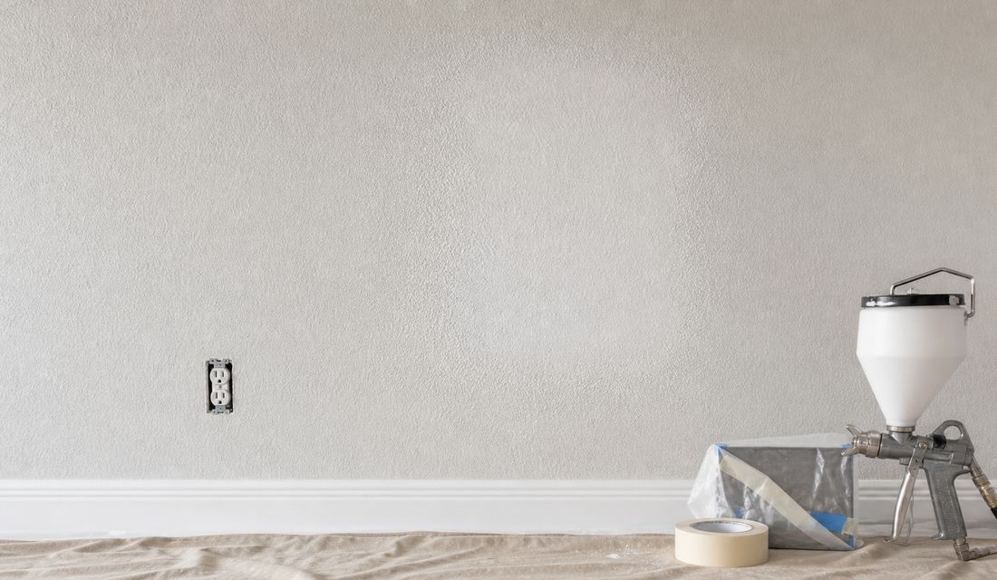 Drywall texture matched on a wall