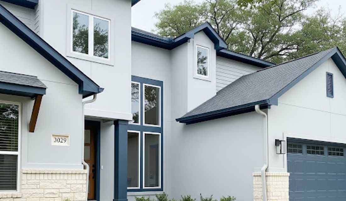 Freshly painted building exterior
