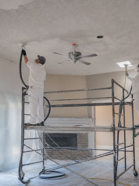 Smooth ceilings after popcorn texture removal by Medrano's Painting