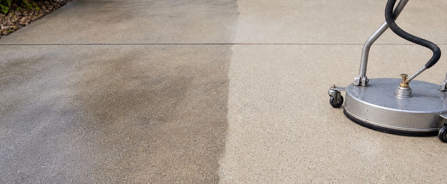 Driveway stain and oil spot removal