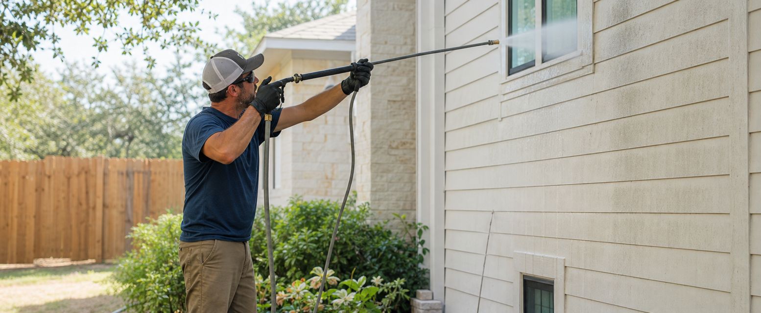 House siding soft washing