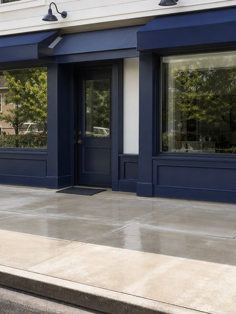 Clean, painted storefront