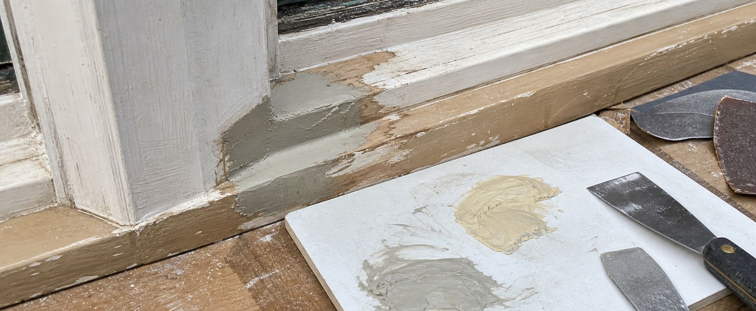 Epoxy filling a rotted wood section