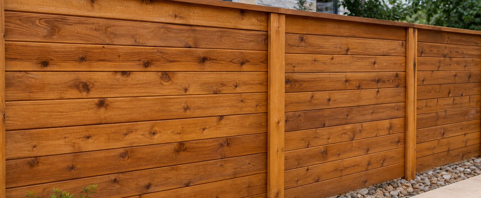 Stained wood porch beam