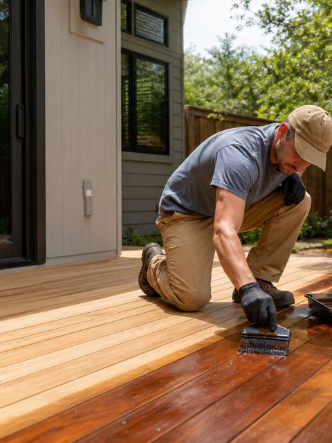 Stained decks and fences by Medrano's Painting in Austin