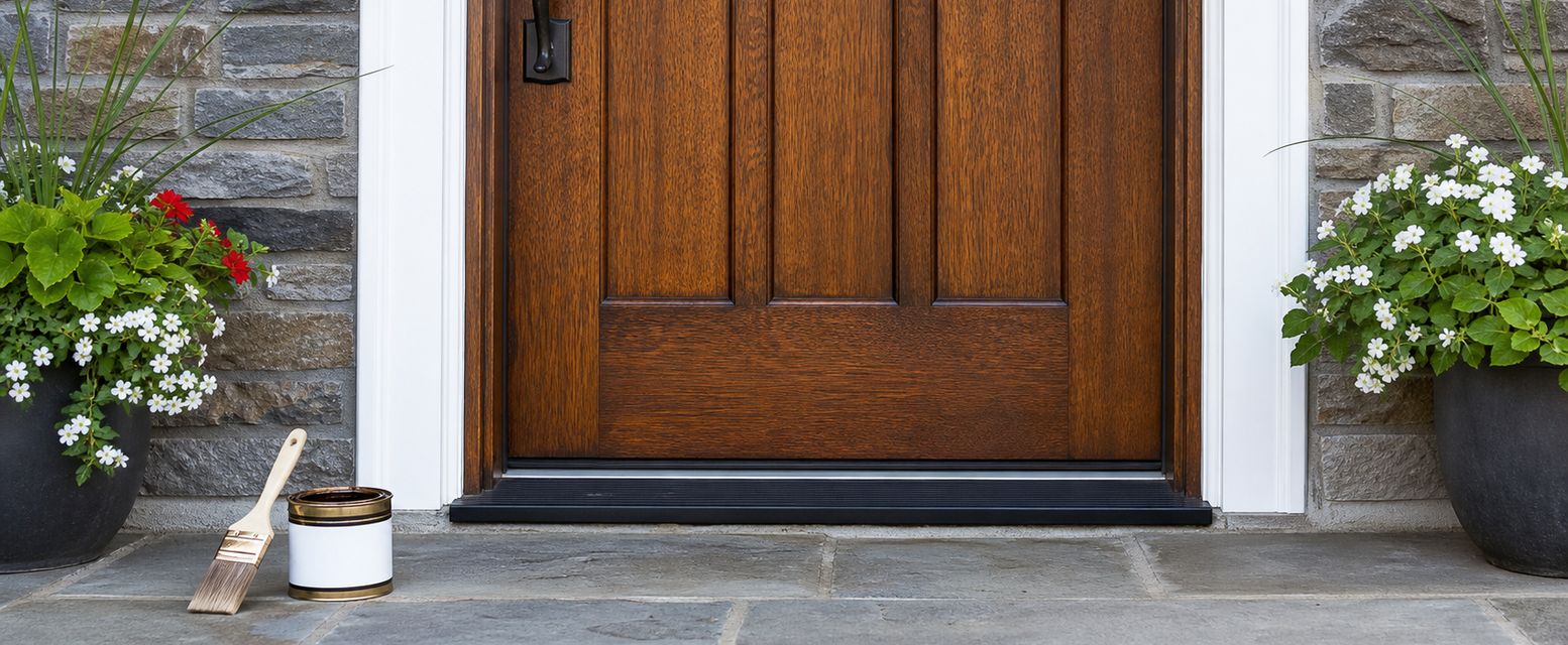 Stained exterior wood trim