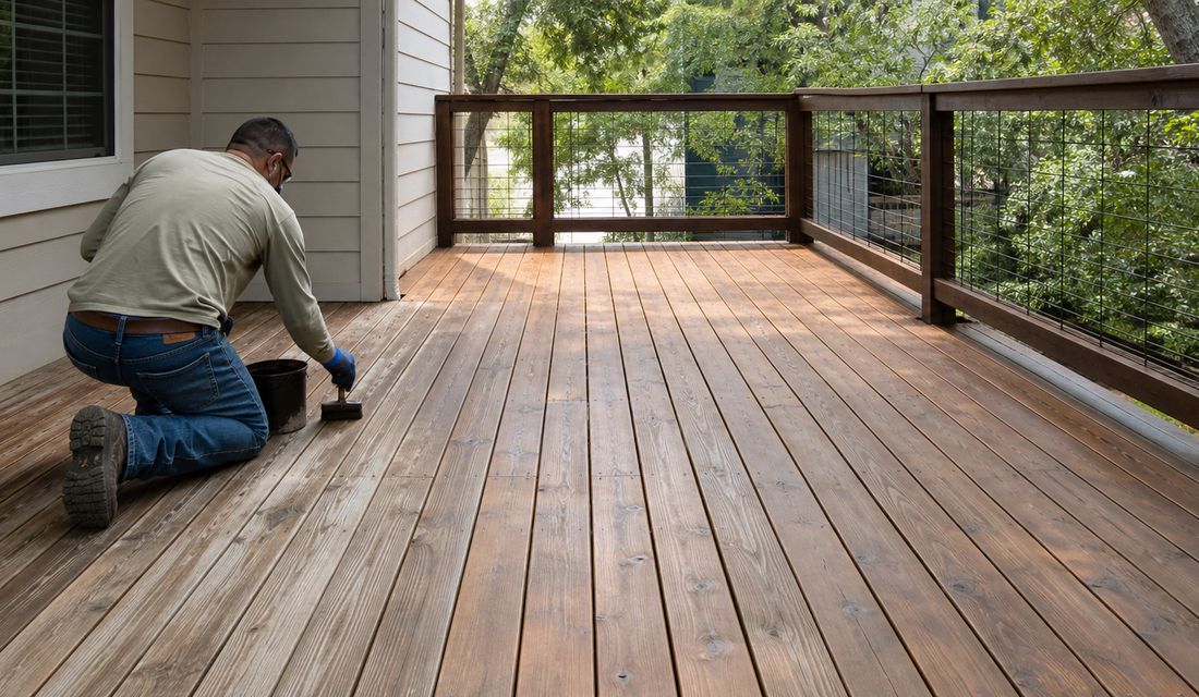 Refinished backyard deck