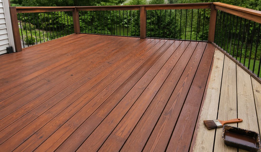 Refinished backyard deck