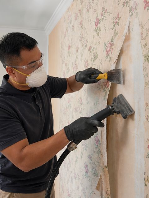 Austin walls before and after wallpaper removal by Medrano's Painting