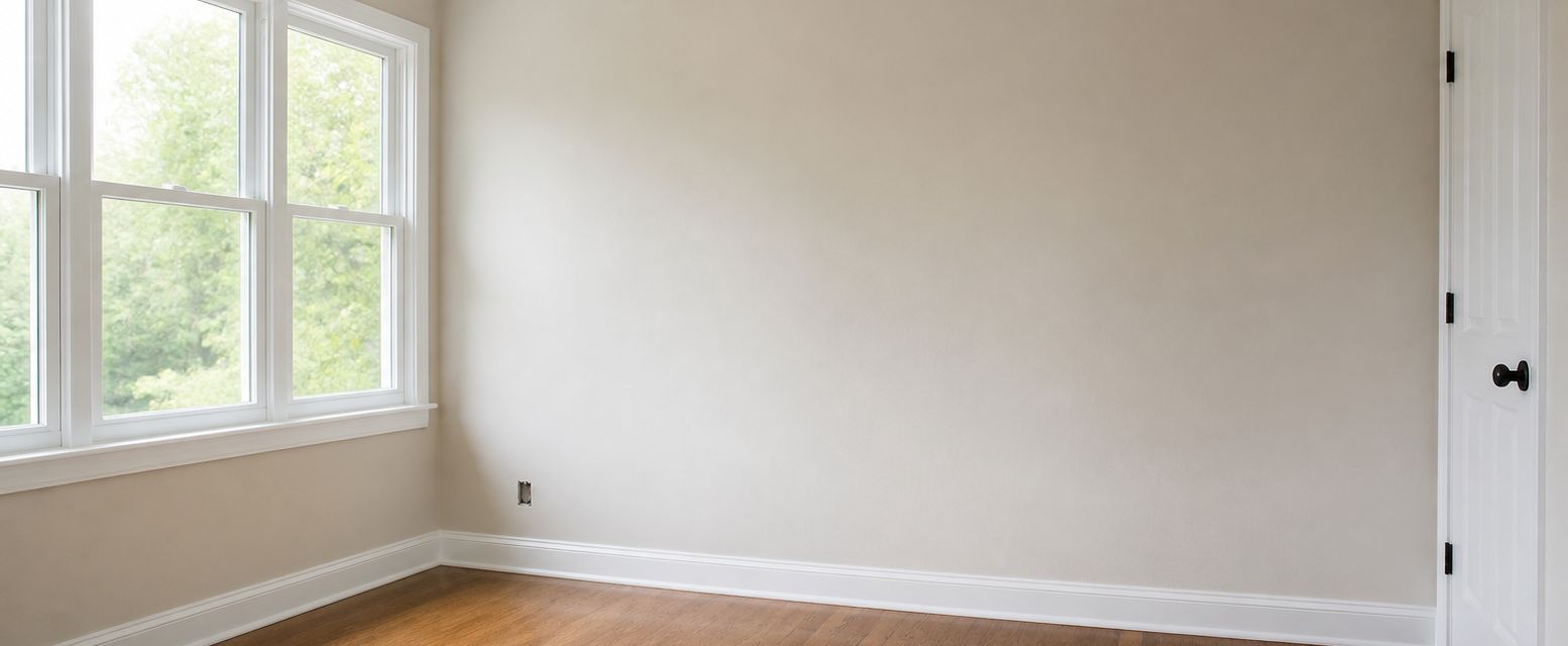 Freshly painted wall after wallpaper removal